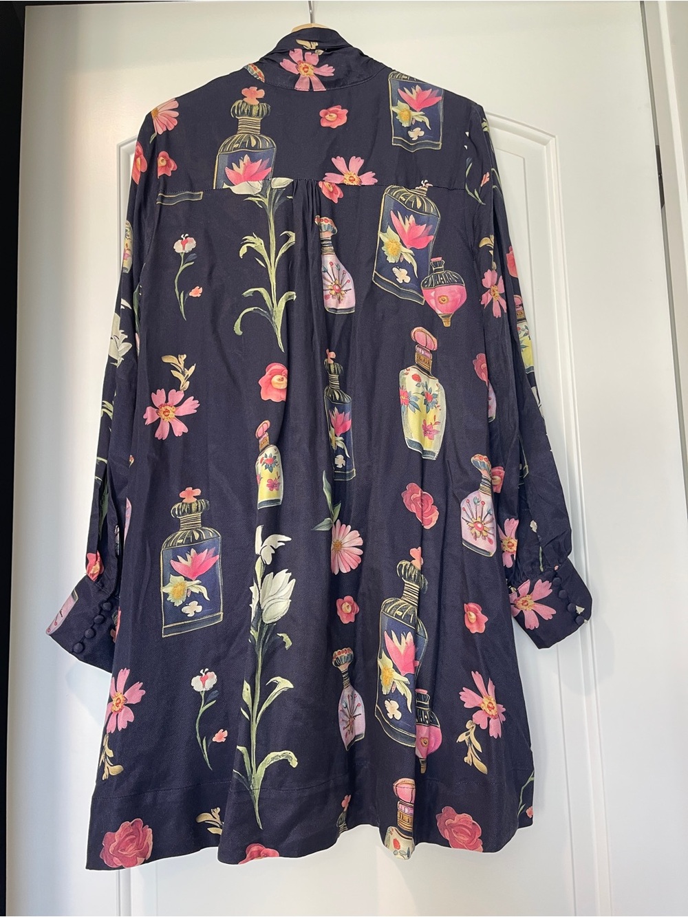Maeve - The Caroline Long-Sleeve Tie-Neck Mini Dress - Picture 4 of 9